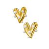 Jewelry Set Heart Pearl Stainless Steel Vacuum Electroplated 18K Gold Vintage Style