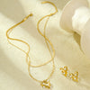 Jewelry Set Heart Pearl Stainless Steel Vacuum Electroplated 18K Gold Vintage Style