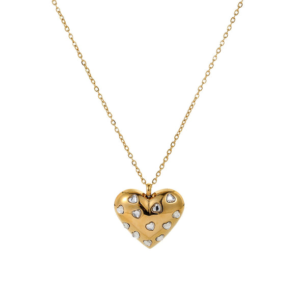 Jewelry Set Heart Shape Stainless Steel 18K Gold Plated For Women