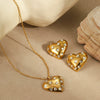 Jewelry Set Heart Shape Stainless Steel 18K Gold Plated For Women