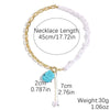 Jewelry Set Hiphop Style Ot Buckle Imitation Pearls Turquoise Heart Water Drop Bell Electroplating