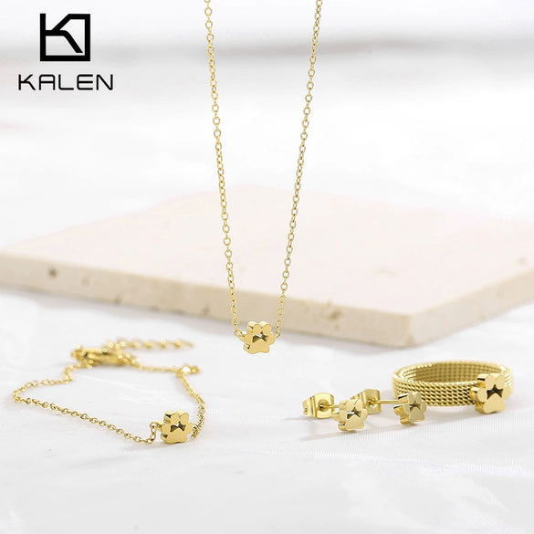 Jewelry Set Mesh Cat Claw Stainless Steel Titanium Steel Gold Rose Gold Ochain Electroplating Geometric