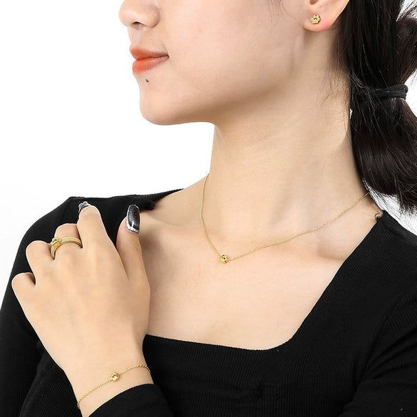 Jewelry Set Mesh Cat Claw Stainless Steel Titanium Steel Gold Rose Gold Ochain Electroplating Geometric