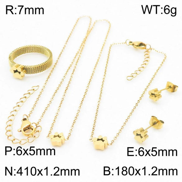 Jewelry Set Mesh Cat Claw Stainless Steel Titanium Steel Gold Rose Gold Ochain Electroplating Geometric