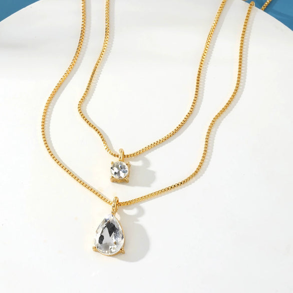 Jewelry Set Mixed Materials Imitation Pearl Rhinestone Heart Water Drop Bell Pattern O Word Chain Highend Minimalist For Women