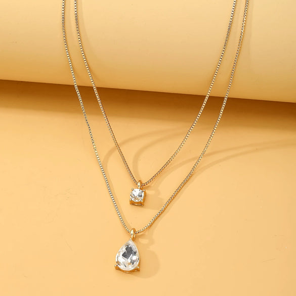 Jewelry Set Mixed Materials Imitation Pearl Rhinestone Heart Water Drop Bell Pattern O Word Chain Highend Minimalist For Women