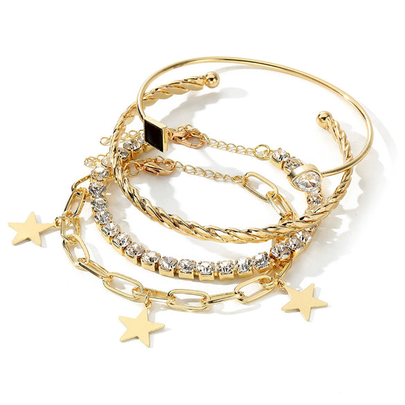 Jewelry Set Mixed Materials With Heart Water Drop Bell Pattern Set With Pearls For Ladies