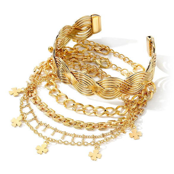 Jewelry Set Mixed Materials With Heart Water Drop Bell Pattern Set With Pearls For Ladies