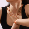 Jewelry Set Natural Agate Stone Handbeaded 316L Stainless Steel Chain Electroplating Design Unisex