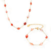 Jewelry Set Natural Agate Stone Handbeaded 316L Stainless Steel Chain Electroplating Design Unisex