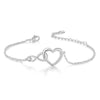 Jewelry Set Necklace And Bracelet Copper Heart Cut Out Love Water Drops Bell Pattern Electroplated For Women Sweet Style