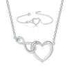 Jewelry Set Necklace And Bracelet Copper Heart Cut Out Love Water Drops Bell Pattern Electroplated For Women Sweet Style