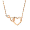 Jewelry Set Necklace And Bracelet Copper Heart Cut Out Love Water Drops Bell Pattern Electroplated For Women Sweet Style