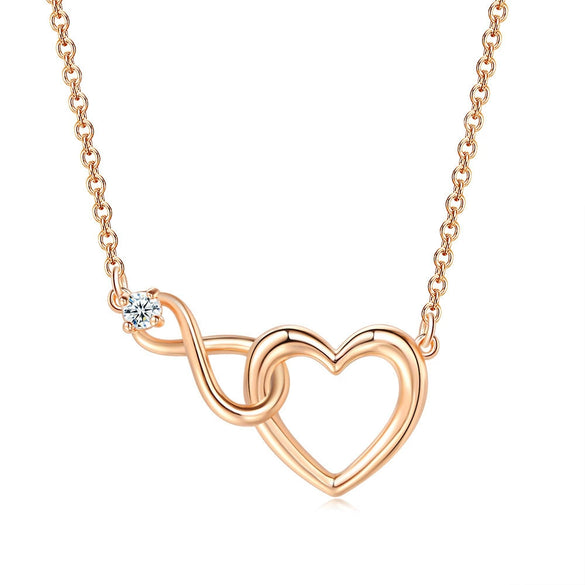 Jewelry Set Necklace And Bracelet Copper Heart Cut Out Love Water Drops Bell Pattern Electroplated For Women Sweet Style