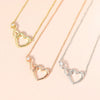 Jewelry Set Necklace And Bracelet Copper Heart Cut Out Love Water Drops Bell Pattern Electroplated For Women Sweet Style