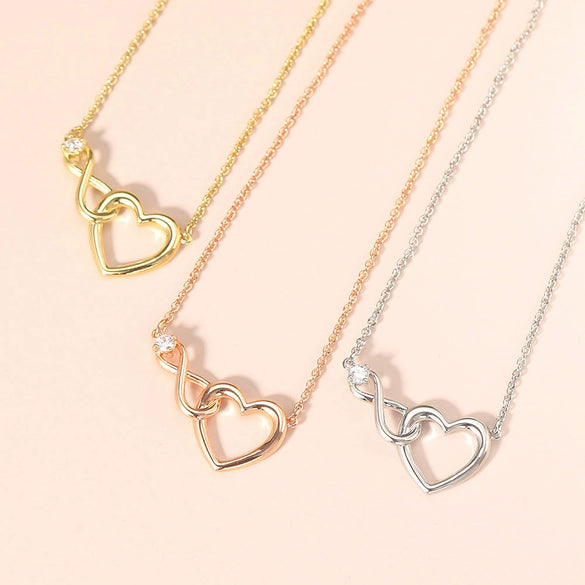 Jewelry Set Necklace And Bracelet Copper Heart Cut Out Love Water Drops Bell Pattern Electroplated For Women Sweet Style