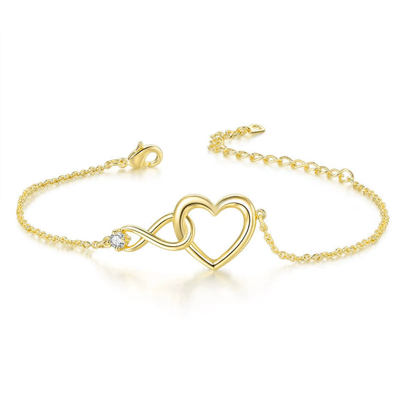 Jewelry Set Necklace And Bracelet Copper Heart Cut Out Love Water Drops Bell Pattern Electroplated For Women Sweet Style