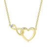 Jewelry Set Necklace And Bracelet Copper Heart Cut Out Love Water Drops Bell Pattern Electroplated For Women Sweet Style