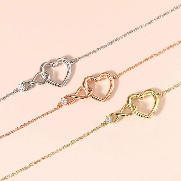 Jewelry Set Necklace And Bracelet Copper Heart Cut Out Love Water Drops Bell Pattern Electroplated For Women Sweet Style