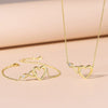 Jewelry Set Necklace And Bracelet Copper Heart Cut Out Love Water Drops Bell Pattern Electroplated For Women Sweet Style