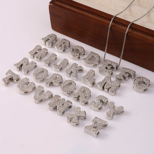Jewelry Set Pendant Bracelet Necklace Accessories Copper Electroplating Letters Numbers Text Style