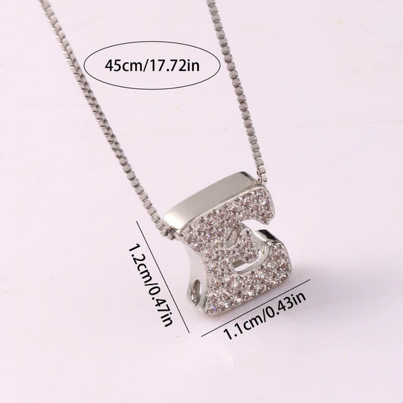 Jewelry Set Pendant Bracelet Necklace Accessories Copper Electroplating Letters Numbers Text Style
