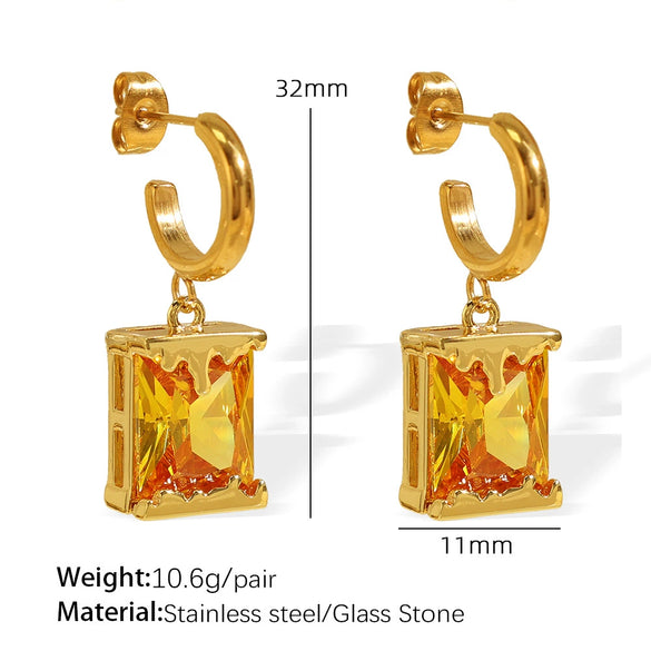 Jewelry Set Pendant Necklace And Earrings 316L Stainless Steel Electroplating Personality Style