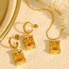 Jewelry Set Pendant Necklace And Earrings 316L Stainless Steel Electroplating Personality Style
