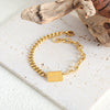 Jewelry Set Pendant Necklace Clavicle Bracelet Tassel English Letter Smiley Tapered Cylindrical 316L Stainless Steel Electroplated Unisex Women