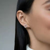 Jewelry Set S925 Silver Circle Earrings Ring Necklace With Cross Crown Roman Numeral Pattern Dripping Glue Design