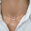 Jewelry Set S925 Silver Circle Earrings Ring Necklace With Cross Crown Roman Numeral Pattern Dripping Glue Design