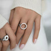 Jewelry Set S925 Silver Circle Earrings Ring Necklace With Cross Crown Roman Numeral Pattern Dripping Glue Design