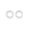 Jewelry Set S925 Silver Circle Earrings Ring Necklace With Cross Crown Roman Numeral Pattern Dripping Glue Design