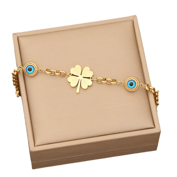 Jewelry Set Stainless Steel Flower Electroplated Clavicle Chain For Women