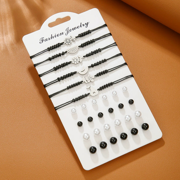Jewelry Set Stainless Steel Fruit Pattern Electroplated Earrings And Bracelets