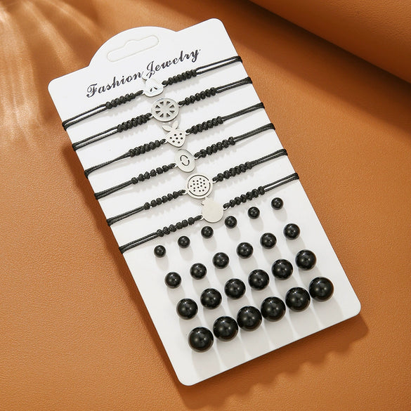 Jewelry Set Stainless Steel Fruit Pattern Electroplated Earrings And Bracelets
