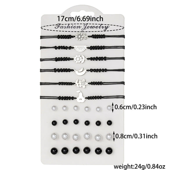 Jewelry Set Stainless Steel Fruit Pattern Electroplated Earrings And Bracelets