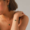 Jewelry Set Stainless Steel Geometric Malachite Set With Gems