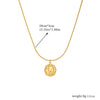 Jewelry Set Stainless Steel Goldplated Round Pendant And Chain For Women Retro Fashion Style