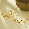 Jewelry Set Stainless Steel 18K Gold Electroplated Wavy Titanium Steel Necklace Bracelet