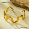 Jewelry Set Stainless Steel 18K Gold Electroplated Wavy Titanium Steel Necklace Bracelet