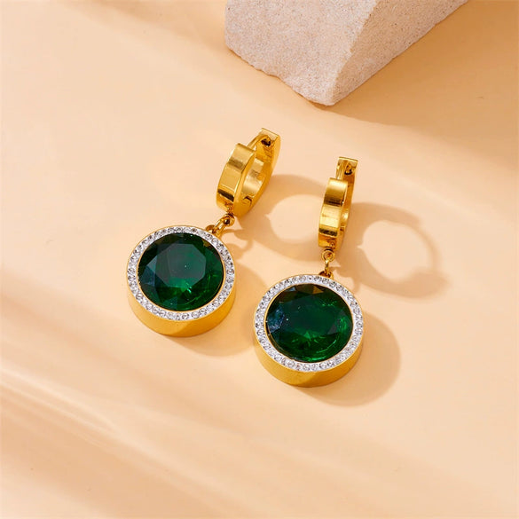 Jewelry Set Stainless Steel Round Retro Fashionable Pendant Earrings Bracelet With Electroplating