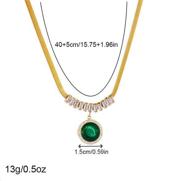 Jewelry Set Stainless Steel Round Retro Fashionable Pendant Earrings Bracelet With Electroplating