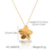 Jewelry Set Stainless Steel Titanium Steel Fivepetal Flower Electroplating Style For Women