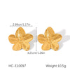 Jewelry Set Stainless Steel Titanium Steel Fivepetal Flower Electroplating Style For Women