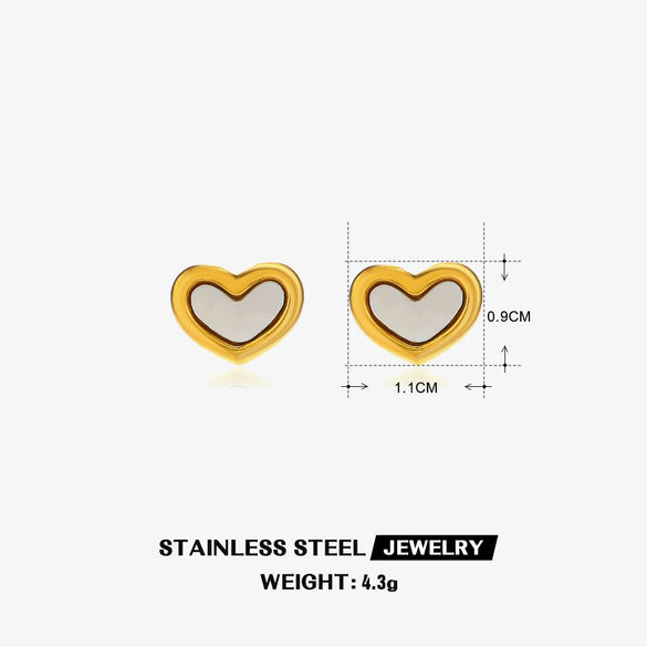 Jewelry Set Stainless Steel Titanium Steel Heartshaped Love Water Drops Bell Electroplated