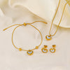 Jewelry Set Stainless Steel Titanium Steel Heartshaped Love Water Drops Bell Electroplated