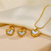 Jewelry Set Stainless Steel Titanium Steel Heartshaped Love Water Drops Bell Electroplated