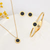 Jewelry Set Stainless Steel Titanium Steel Roman Round Ochain Necklace Earrings Bracelet Electroplated