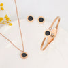 Jewelry Set Stainless Steel Titanium Steel Roman Round Ochain Necklace Earrings Bracelet Electroplated